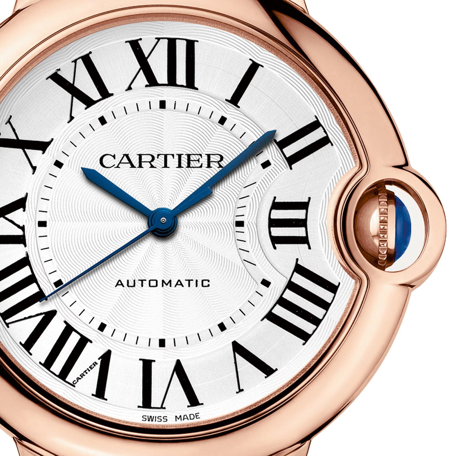 Ballon Bleu de Cartier 36 | 36mm, 18K Rose Gold, Alligator Leather, Silver Dial