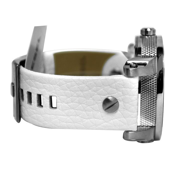 Diesel DZ7265 Badass Chronograph Men's Watch – White Dial & White Leather Strap