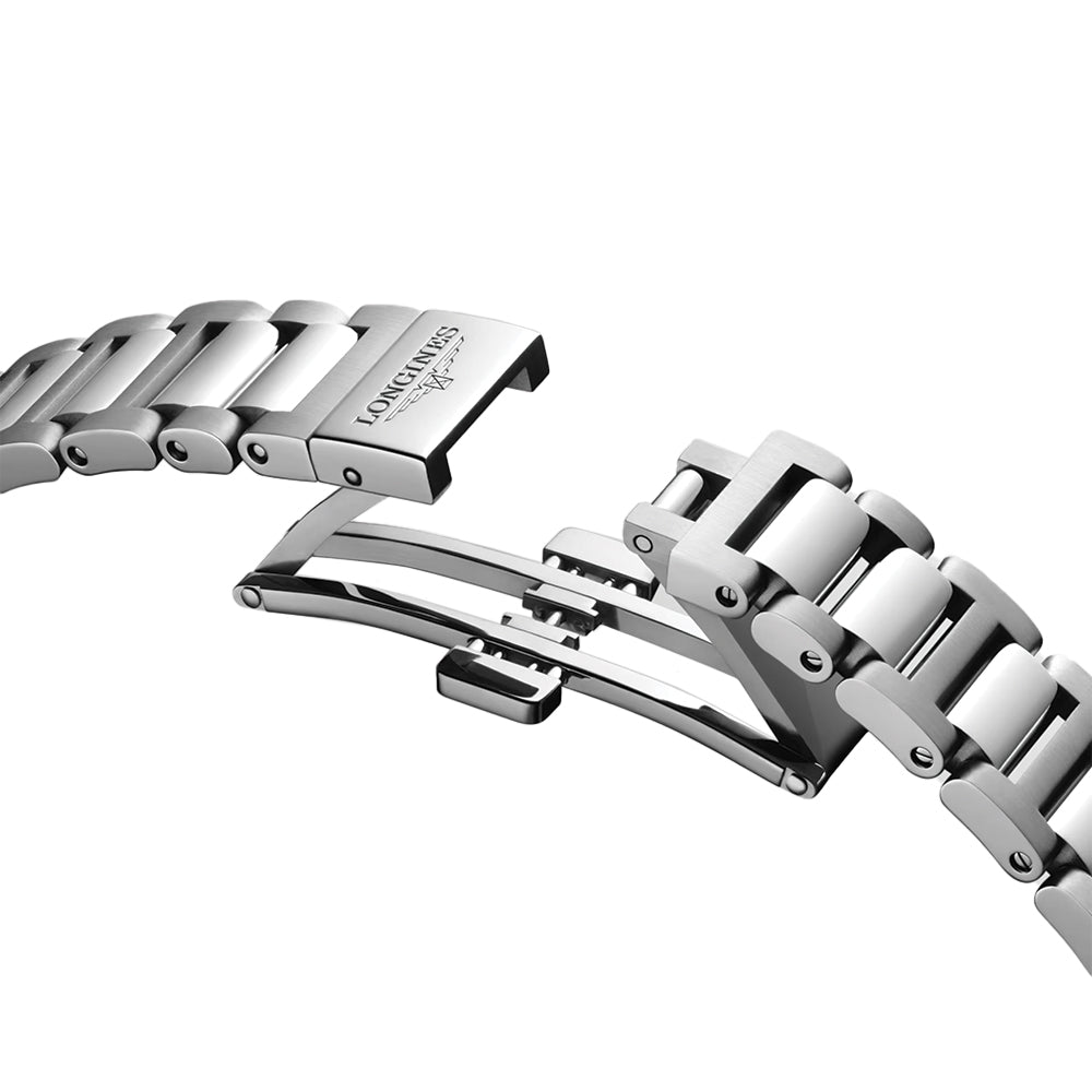 longines Conquest 30mm - Green w/ Pink Gold Bezel on Bracelet