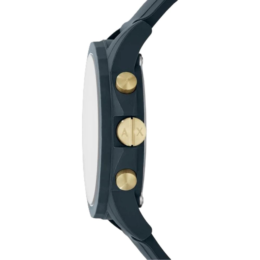 Armani Exchange Outerbanks AX1335 Men's Chronograph Watch – Blue Dial with Blue Silicone Strap