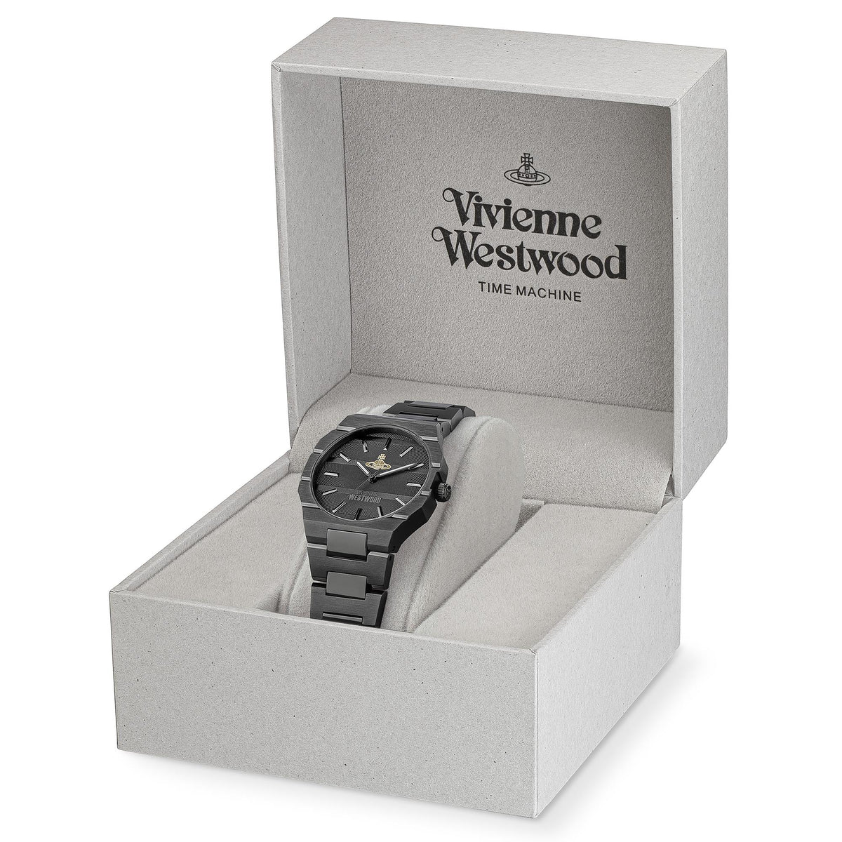 Vivienne Westwood The Bank 37mm Black Dial Steel Quartz Watch VV294GYGN